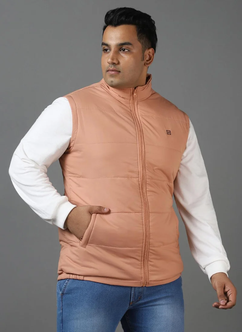 Urbano Fashion  Urbano Plus Men's Pink Sleeveless Zippered Puffer Jacket for Men | Best Price UAE
